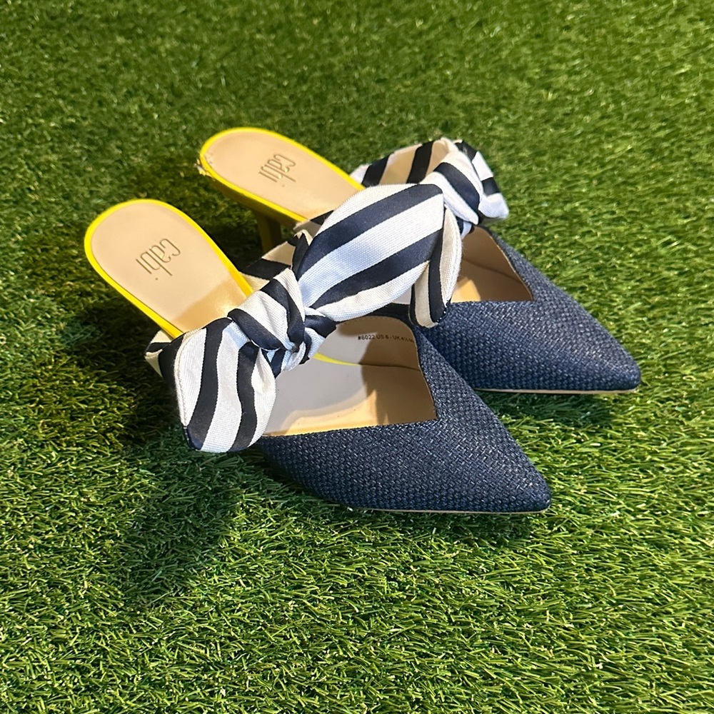 Cabi Bow Kitten Heel Mules